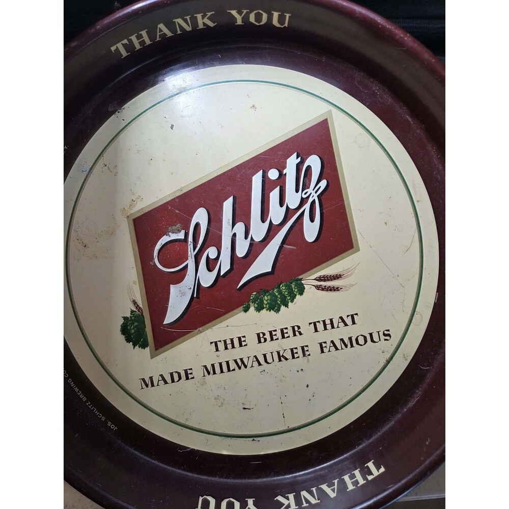 Schlitz Beer Tray - Vintage Bar Decor